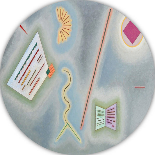 Oppervlakken en lijnen - Wassily Kandinsky aluminium muurcirkel