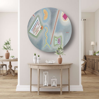 Oppervlakken en lijnen - Wassily Kandinsky forex muurcirkel