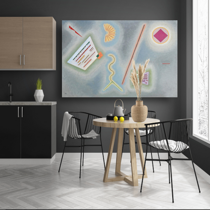 Oppervlakken en lijnen - Wassily Kandinsky canvas met baklijst