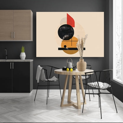 Geometrisch ontwerp met kleurrijke accenten canvas