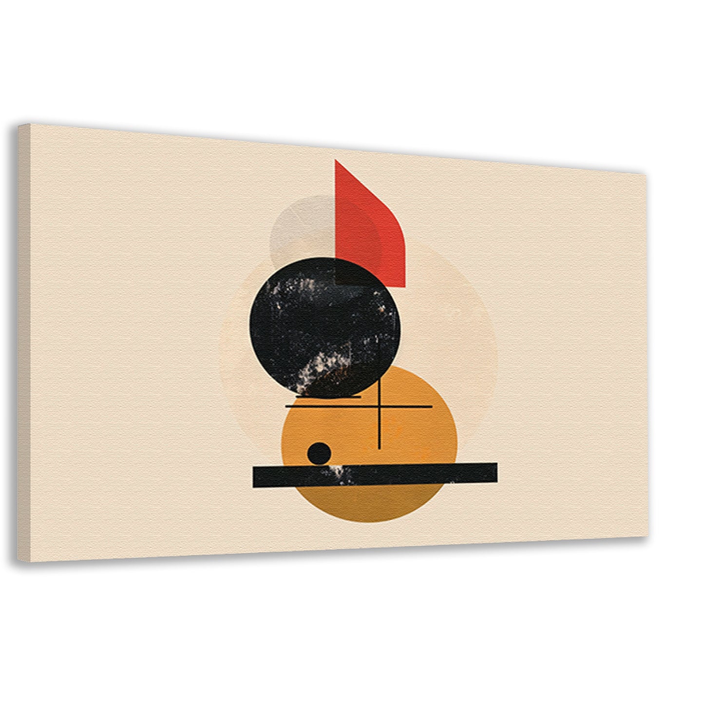 Geometrisch ontwerp met kleurrijke accenten canvas
