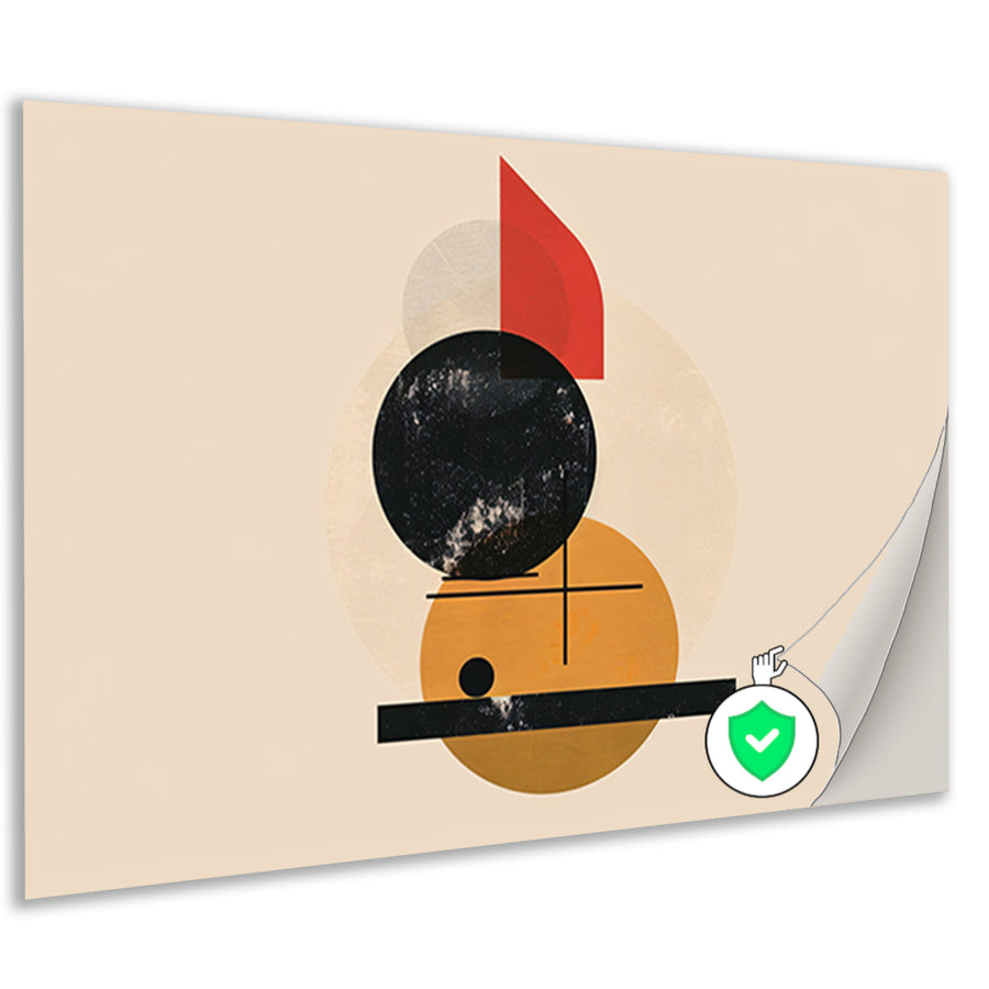 Geometrisch ontwerp met kleurrijke accenten poster