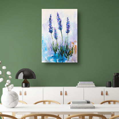 Impressionistisch schilderij van prachtige lavendelbloemen poster
