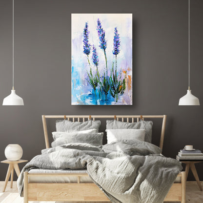 Impressionistisch schilderij van prachtige lavendelbloemen canvas met baklijst