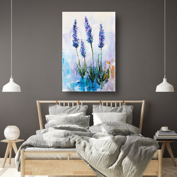 Impressionistisch schilderij van prachtige lavendelbloemen poster