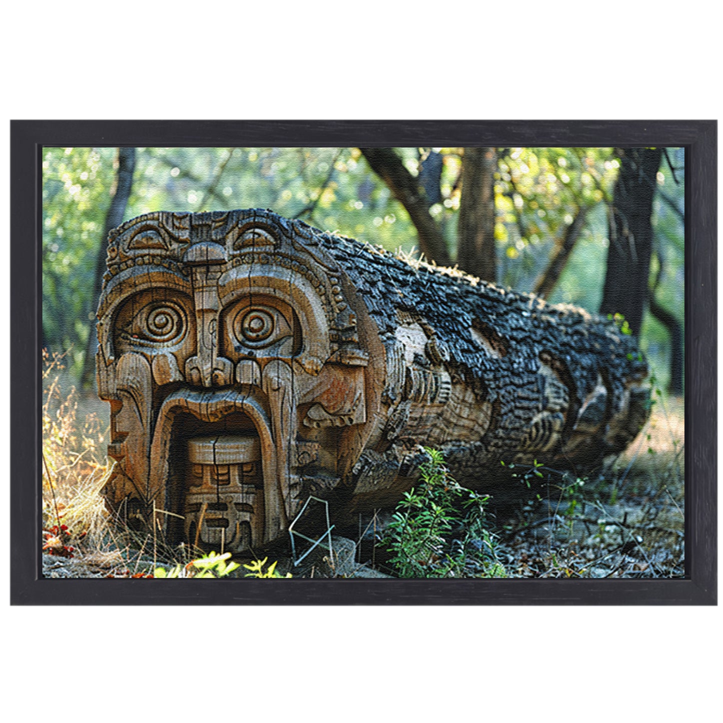 Houten gelaat in bos canvas met baklijst