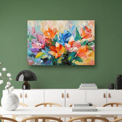 Levendige Abstracte Impressionistische Bloemenschilderij poster