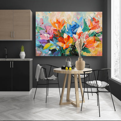 Levendige Abstracte Impressionistische Bloemenschilderij poster