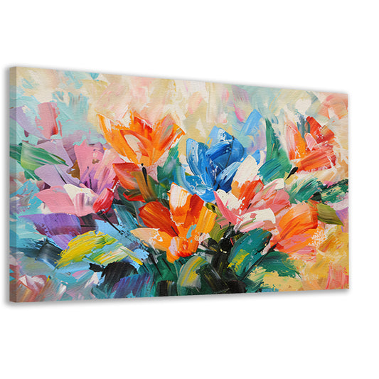 Levendige Abstracte Impressionistische Bloemenschilderij canvas