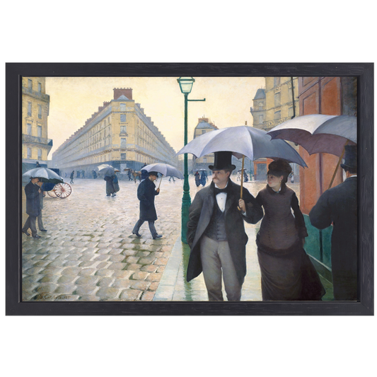 De straat van Parijs, regenachtig weer - Gustave Caillebotte canvas met baklijst