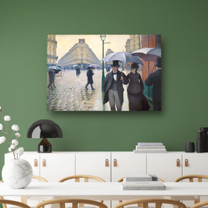 De straat van Parijs, regenachtig weer - Gustave Caillebotte poster