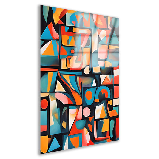 Kleurrijke abstracte kubistische patronen acrylglas