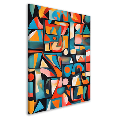 Kleurrijke abstracte kubistische patronen canvas