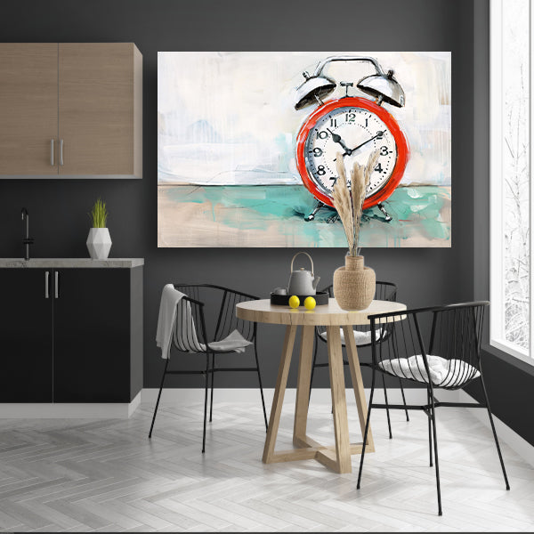 Prachtige digitale kunst van een klok canvas