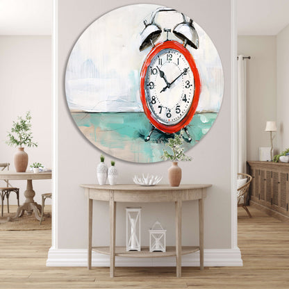 Prachtige digitale kunst van een klok aluminium muurcirkel