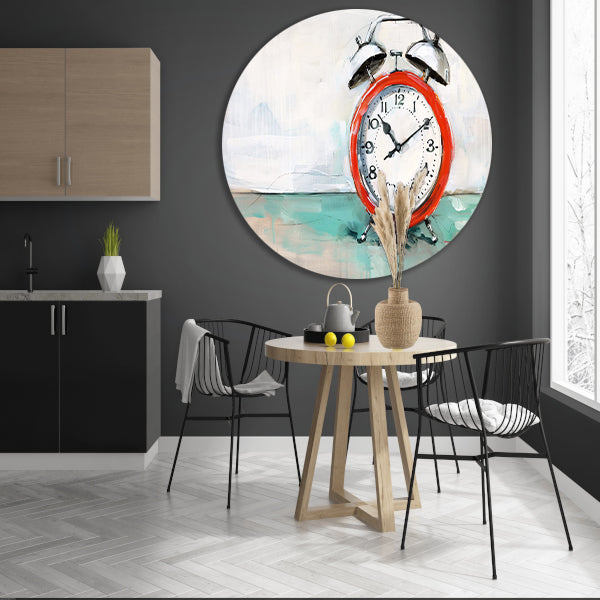 Prachtige digitale kunst van een klok aluminium muurcirkel