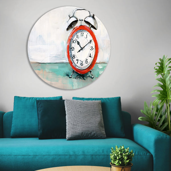 Prachtige digitale kunst van een klok aluminium muurcirkel