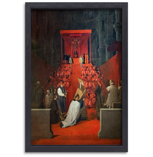 De hertog van Alba in Sint-Goedele in Brussel - Jean-Auguste-Dominique Ingres canvas met baklijst