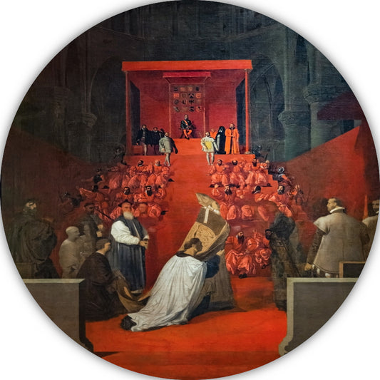 De hertog van Alba in Sint-Goedele in Brussel - Jean-Auguste-Dominique Ingres aluminium muurcirkel