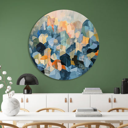 Abstract schilderij van bergachtige vormen forex muurcirkel