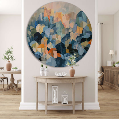 Abstract schilderij van bergachtige vormen forex muurcirkel