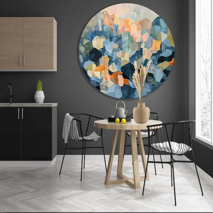 Abstract schilderij van bergachtige vormen forex muurcirkel