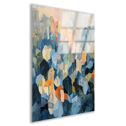 Abstract schilderij van bergachtige vormen acrylglas