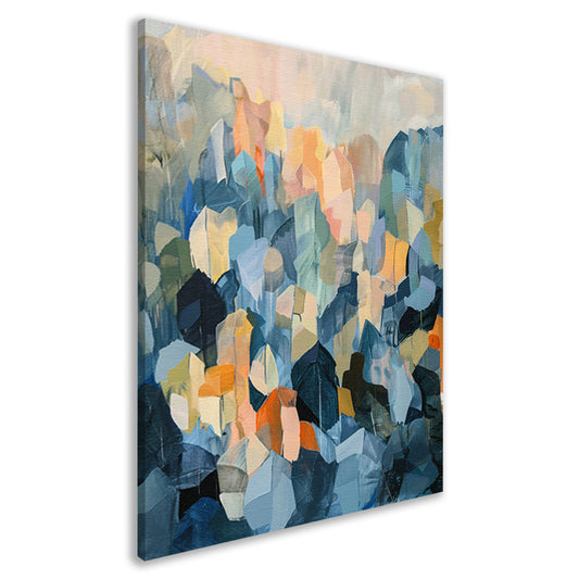 Abstract schilderij van bergachtige vormen canvas