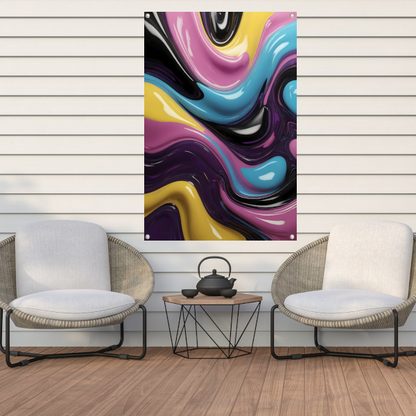 Abstracte Dans van Vormen en Kleur tuinposter