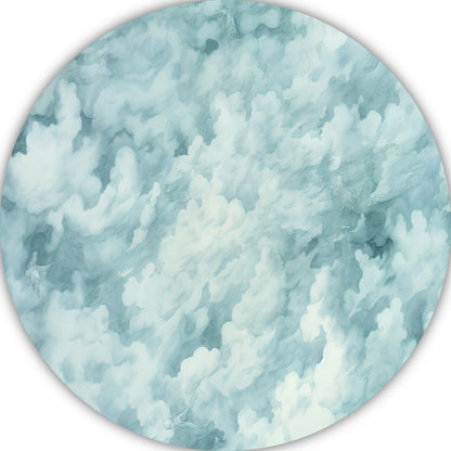 Schilderij van wolken in abstracte stijl aluminium muurcirkel