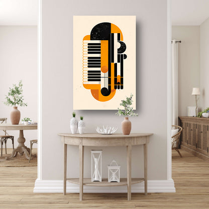 Abstract Accordeon in Levendige Kleuren canvas met baklijst
