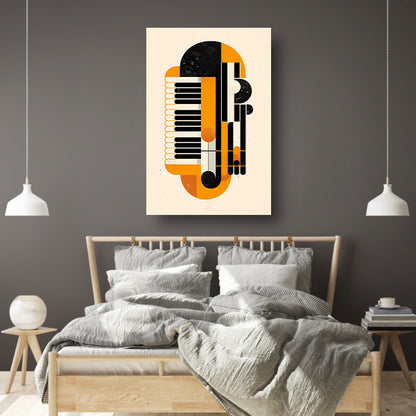 Abstract Accordeon in Levendige Kleuren canvas met baklijst
