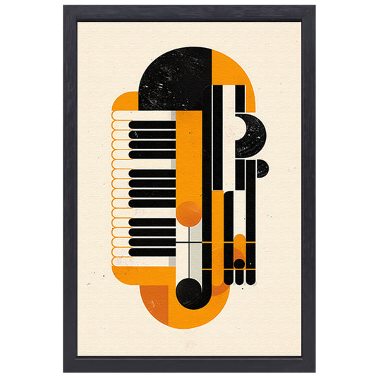 Abstract Accordeon in Levendige Kleuren canvas met baklijst