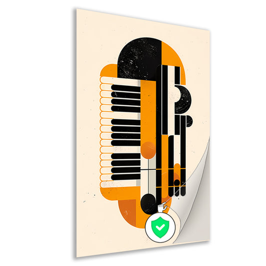 Abstract Accordeon in Levendige Kleuren poster