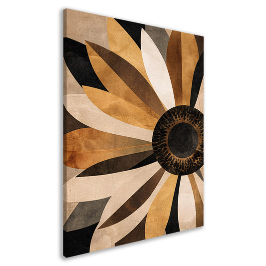 Sepia Zonnebloem Abstract Art Deco Design canvas