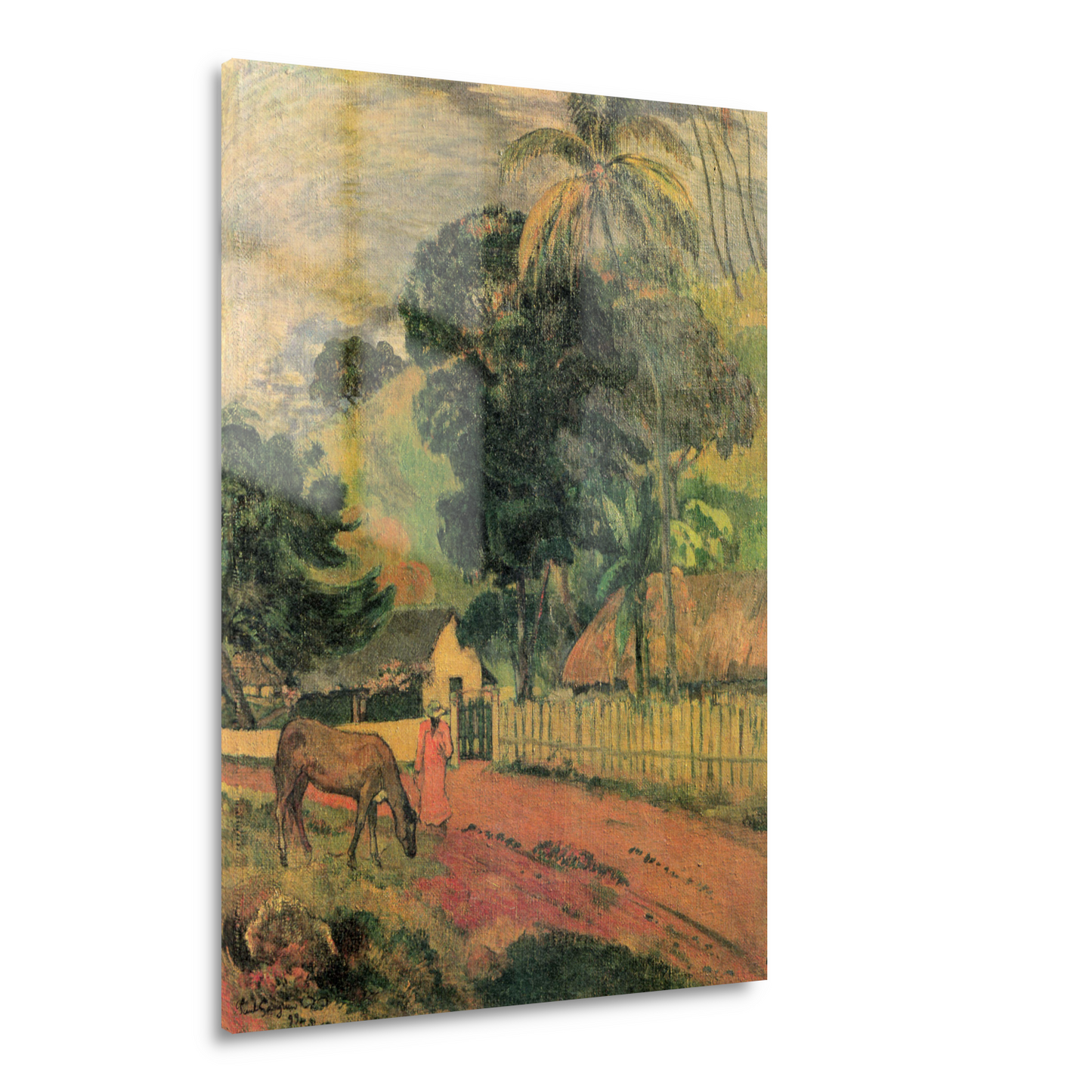 Landschap, Paard op de weg - Paul Gauguin Acrylglas