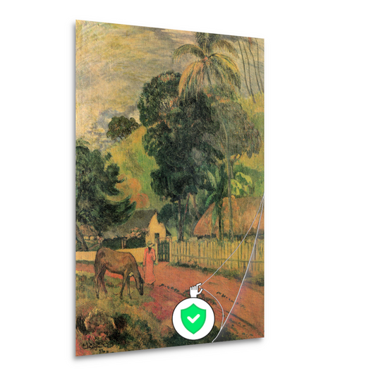 Landschap, Paard op de weg - Paul Gauguin poster