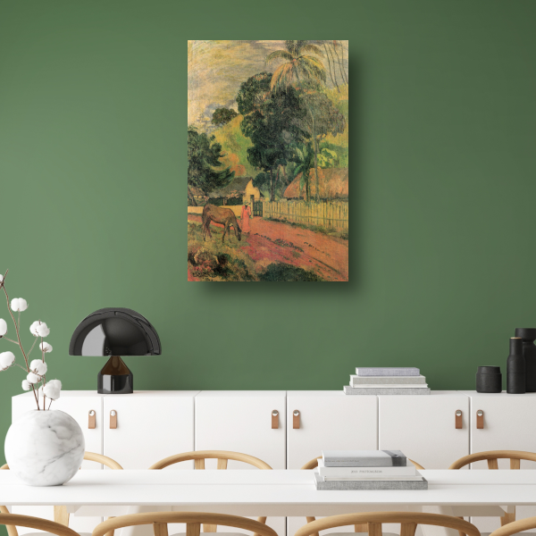 Landschap, Paard op de weg - Paul Gauguin Acrylglas