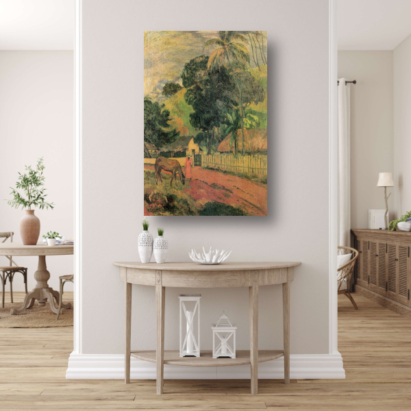 Landschap, Paard op de weg - Paul Gauguin Acrylglas
