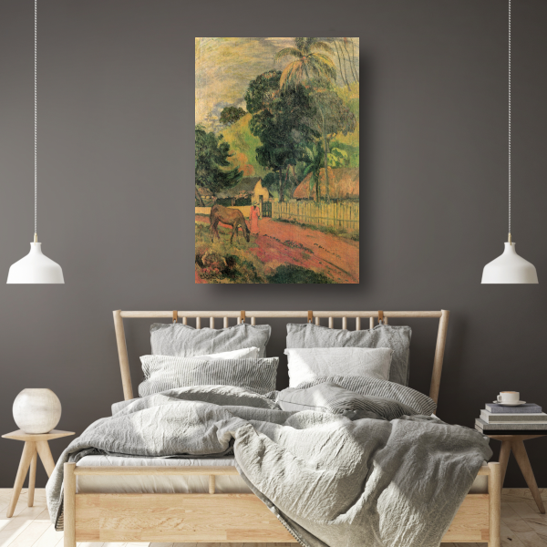 Landschap, Paard op de weg - Paul Gauguin Acrylglas