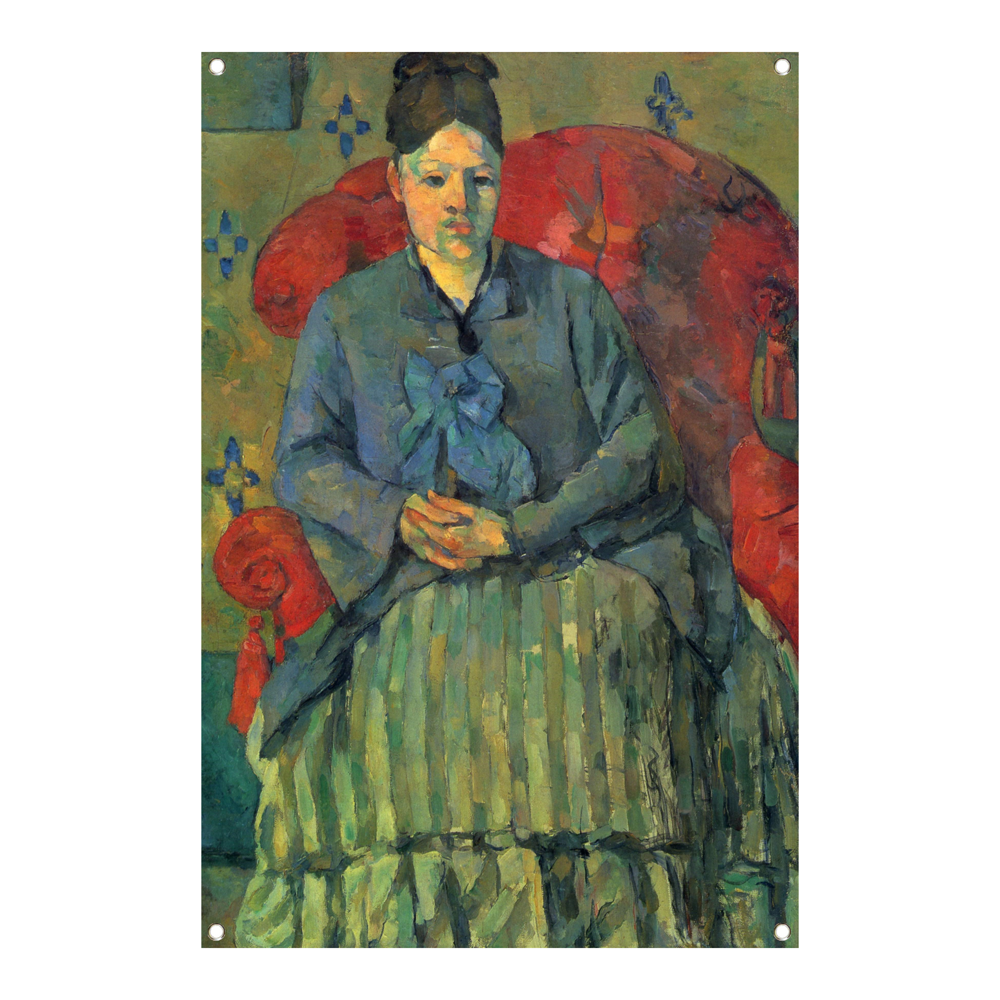 Portret van mevrouw Cézanne in een rode fauteuil - Paul Cézanne tuinposter