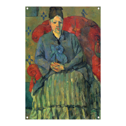 Portret van mevrouw Cézanne in een rode fauteuil - Paul Cézanne tuinposter