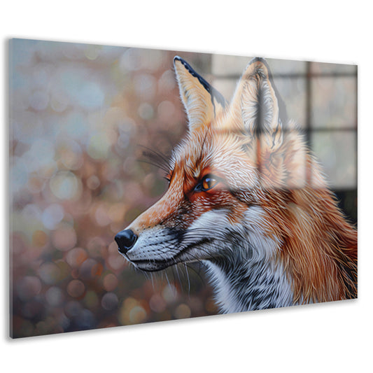 Prachtig realistisch schilderij van een vos acrylglas