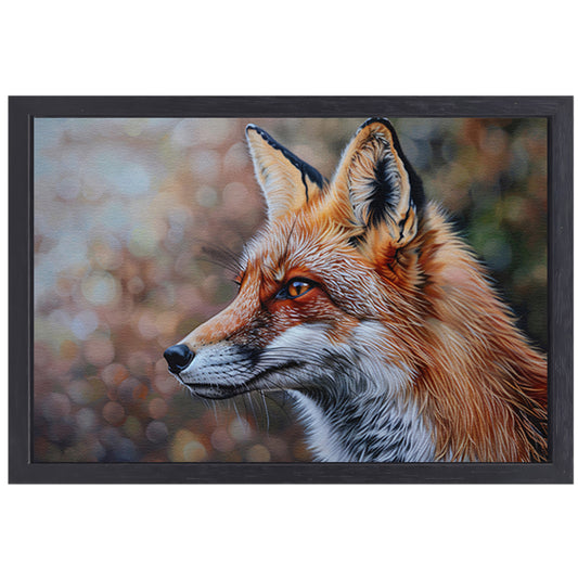 Prachtig realistisch schilderij van een vos canvas met baklijst