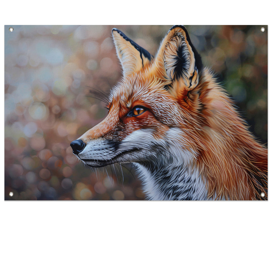 Prachtig realistisch schilderij van een vos tuinposter