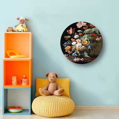 Stilleven met bloemen - Rachel Ruysch aluminium muurcirkel