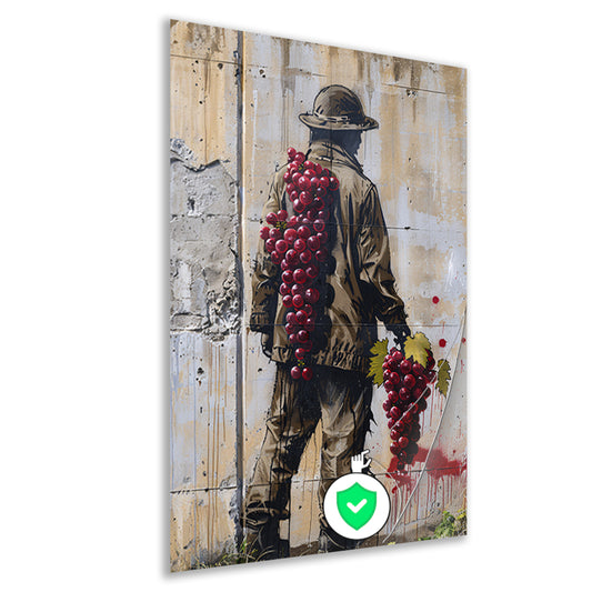 De Wijnboer Omhelsd door Druiven poster