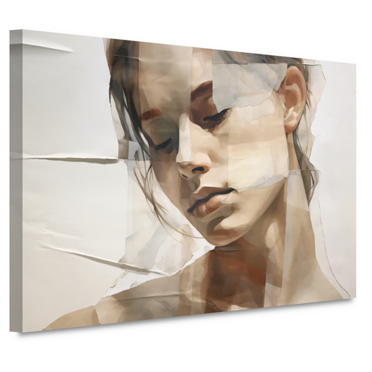 Versplinterd Gezicht in Neutrale Tinten canvas