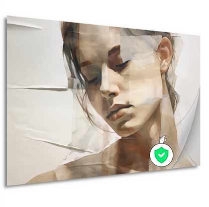 Versplinterd Gezicht in Neutrale Tinten poster