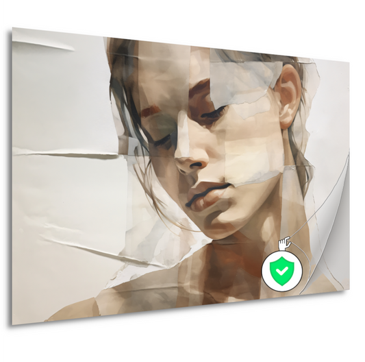 Versplinterd Gezicht in Neutrale Tinten poster